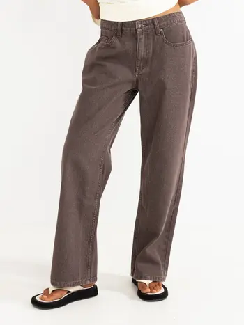 Rhythm WOMEN'S CHARLIE LOW RISE DENIM JEAN CHOCOLATE