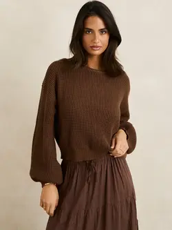 Rhythm WOMEN'S CLASSIC KNIT JUMPER CHOCOLATE