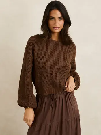 Rhythm FEMMES CLASSIC KNIT JUMPER CHOCOLATE