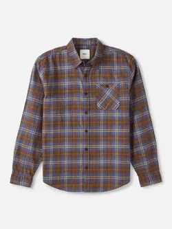 Katin HOMMES DEREK FLANNEL LS WASHED BLUE