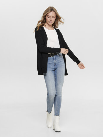 Only WOMEN'S LESLY LIFE L/S OPEN CARDIGAN BLACK