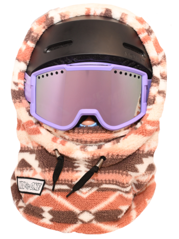 Mdxone ENFANTS OVER THE HELMET BALACLAVA SOFT PLUSH OFF WHITE/PINK