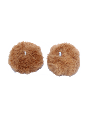 Mdxone ENFANTS PAIRE DE POMPOMS MARRON AVEC ÉLASTIQUES