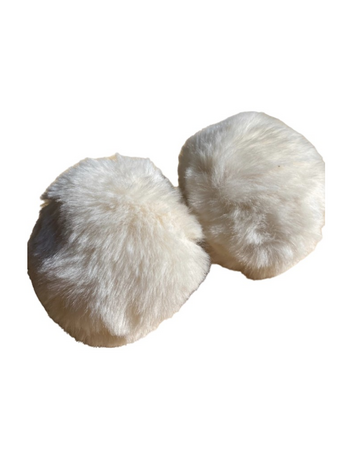 Mdxone KIDS PAIR OF WHITE POMPOMS W/ELASTICS