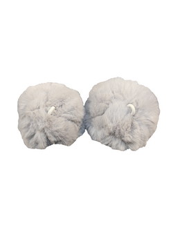 Mdxone KIDS PAIR OF GREY POMPOMS W/ELASTICS