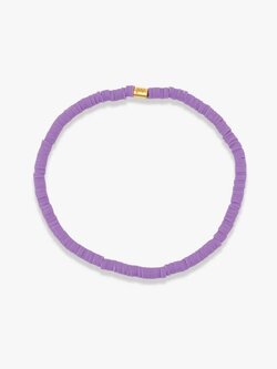Puravida FEMMES SOLID CABRILLO VINYL DISC STRETCH BRACELET LILAC