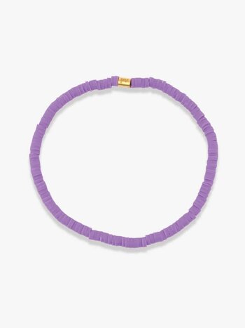 Puravida FEMMES SOLID CABRILLO VINYL DISC STRETCH BRACELET LILAC