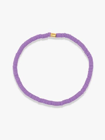 Puravida FEMMES SOLID CABRILLO VINYL DISC STRETCH BRACELET LILAC