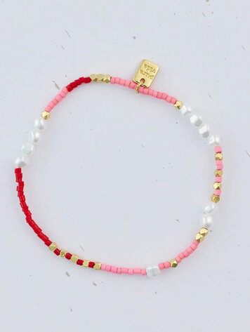 Puravida FEMMES HEART EYES STRETCH BRACELET GOLD