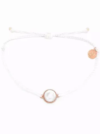 Puravida FEMMES MOTHER OF PEARL CHARM SOLID BRACELET WHITE