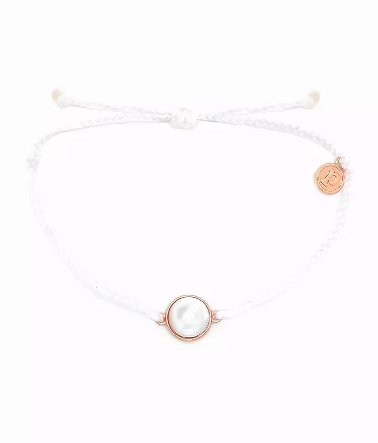 Puravida WOMEN'S MOTHER OF PEARL CHARM SOLID BRACELET WHITE
