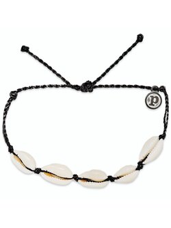 Puravida FEMMES KNOTTED COWRIES SOLIDS BRACELET BLACK