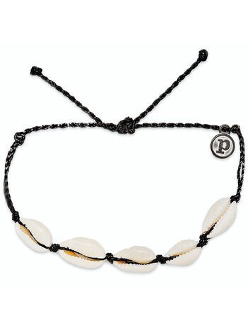 Puravida WOMEN'S KNOTTED COWRIES SOLIDS BRACELET BLACK