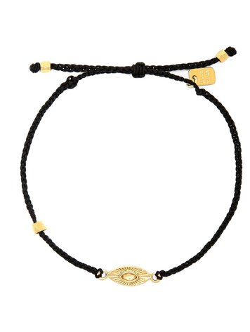 Puravida WOMEN'S SUNBURST EYE CHARM GOLD BRACELET BLACK