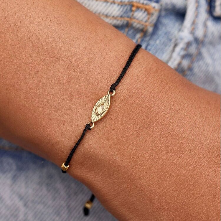 Puravida WOMEN'S SUNBURST EYE CHARM GOLD BRACELET