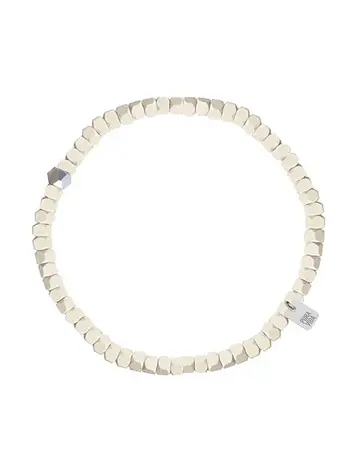 Puravida HOMMES COATED HEMATITE STRETCH BRACELET CREAM