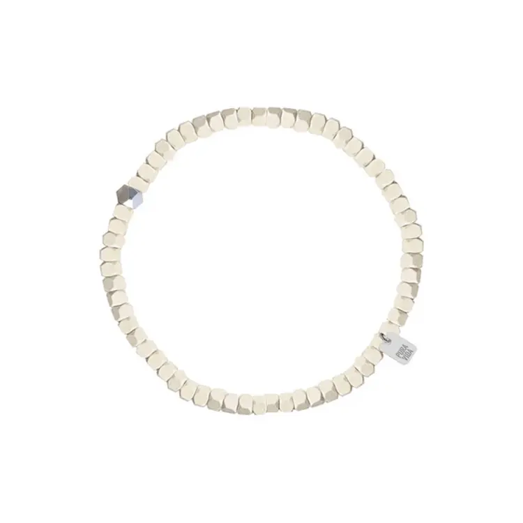 Puravida MEN'S COATED HEMATITE STRETCH BRACELET CREAM