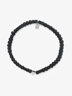 Puravida MEN'S COATED HEMATITE STRETCH BRACELET BLACK