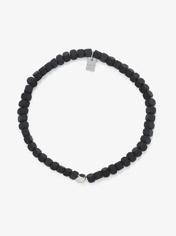 Puravida HOMMES COATED HEMATITE STRETCH BRACELET BLACK
