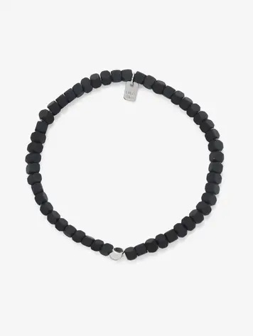 Puravida MEN'S COATED HEMATITE STRETCH BRACELET BLACK