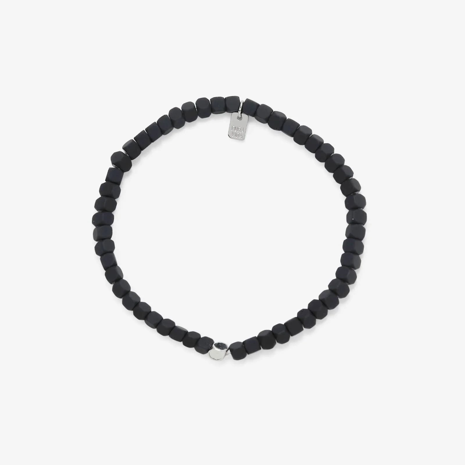 Puravida HOMMES COATED HEMATITE STRETCH BRACELET BLACK
