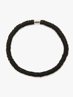 Puravida WOMEN'S SEASCAPE VINYL DISC STRETCH BRACELET BLACK