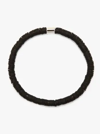 Puravida FEMMES SEASCAPE VINYL DISC STRETCH BRACELET BLACK