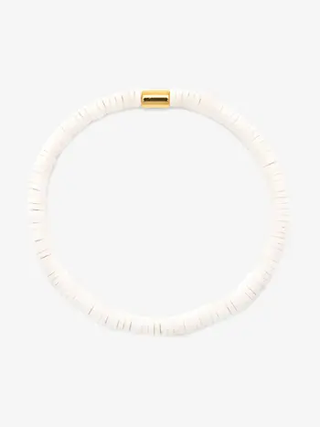 Puravida WOMEN'S SEASCAPE VINYL DISC STRETCH BRACELET WHITE