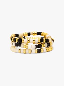 Puravida FEMMES MIXED SB GOLD SET OF 3 RINGS MONOCHROME