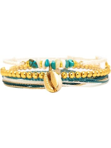 Puravida FEMMES ISLA STYLE PACK BRACELET GOLD
