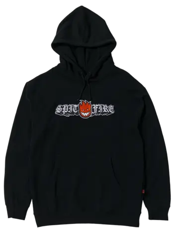 Spitfire HOMMES OLD E DROP BIGHEAD EMB HOODIE BLACK