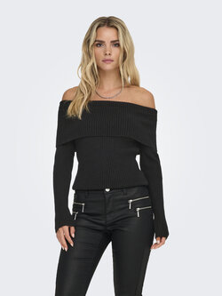 Only KATIA KNITTED PULLOVER OFF SHOULDER BLACK