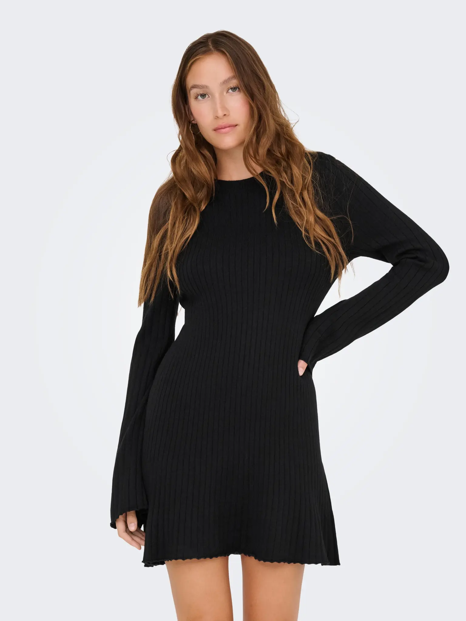 Only MICHELLA O-NECK MIDI DRESS BLACK