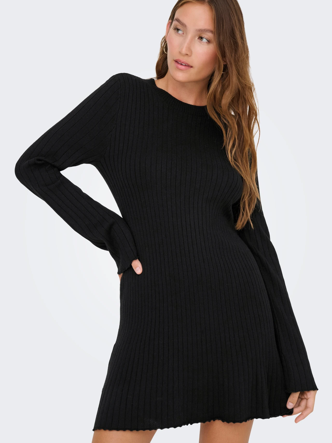 Only MICHELLA O-NECK MIDI DRESS BLACK