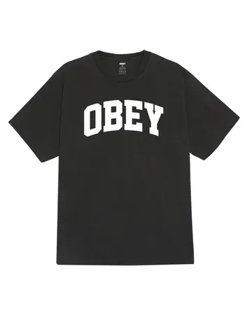 Obey MEN'S OBEY COLLEGIATE TEE PIGMENT DUSTY BLACK