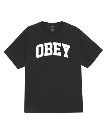 Obey MEN'S OBEY COLLEGIATE TEE PIGMENT DUSTY BLACK