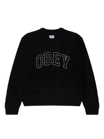 Obey MEN'S OBEY COLLEGIATE SWEATER BLACK MULTI