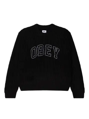 Obey MEN'S OBEY COLLEGIATE SWEATER BLACK MULTI