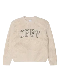 Obey HOMMES OBEY COLLEGIATE SWEATER WHISPER WHITE MULTI