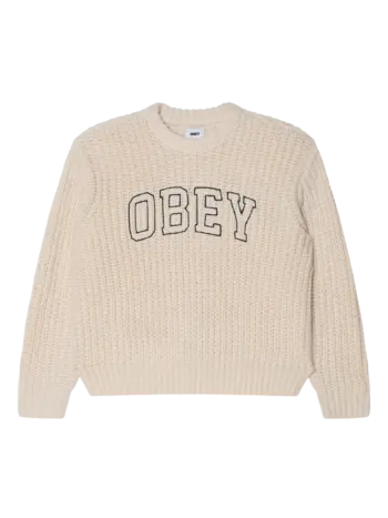 Obey MEN'S OBEY COLLEGIATE SWEATER WHISPER WHITE MULTI
