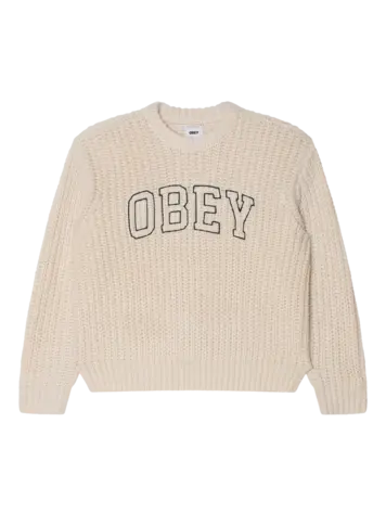 Obey MEN'S OBEY COLLEGIATE SWEATER WHISPER WHITE MULTI