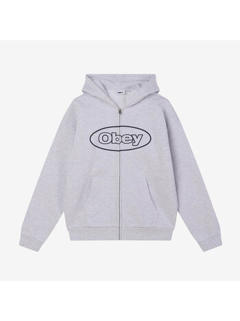 Obey MEN'S OBEY OVAL EXTRA HEAVY ZIP HOOD ASH GREY