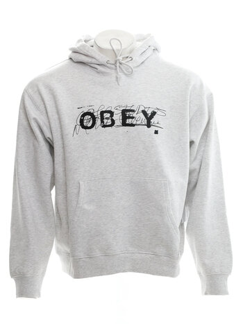 Obey HOMMES OBEY SCRIBBLE HOOD HEATHER GREY