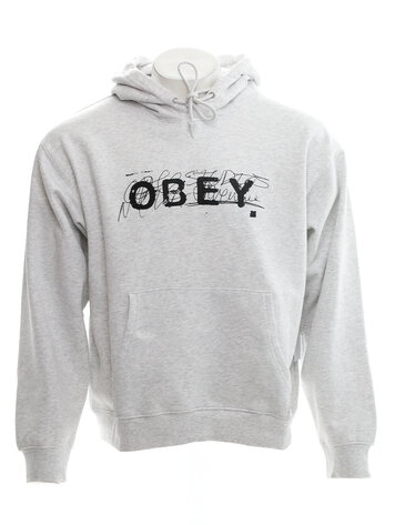 Obey HOMMES OBEY SCRIBBLE HOOD HEATHER GREY