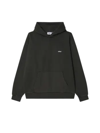 Obey HOMMES LOWERCASE PIGMENT HOOD FLEECE PIGMENT PIRATE BLACK