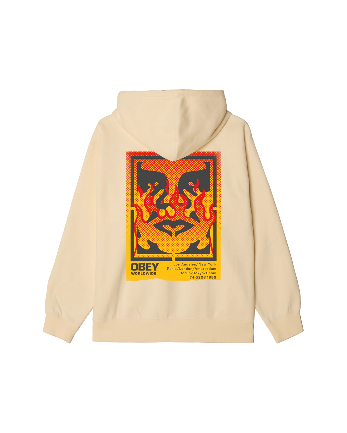 Obey HOMMES OBEY ICON STENCIL FLAME HOODED FLEECE