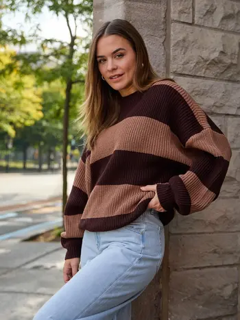 NANA THE BRAND FEMMES MELINA SWEATER BROWN STRIPES