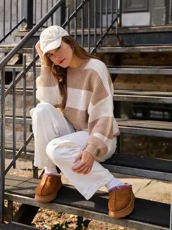 NANA THE BRAND WOMEN'S MELINA SWEATER CREAM STRIPES