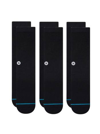 Stance HOMMES STP ICON CREW SOCKS 3 PACK BLACK
