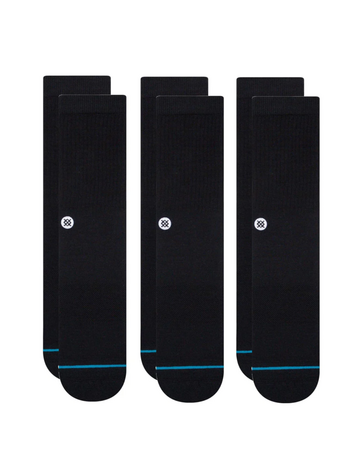 Stance MEN'S STP ICON CREW SOCKS 3 PACK BLACK